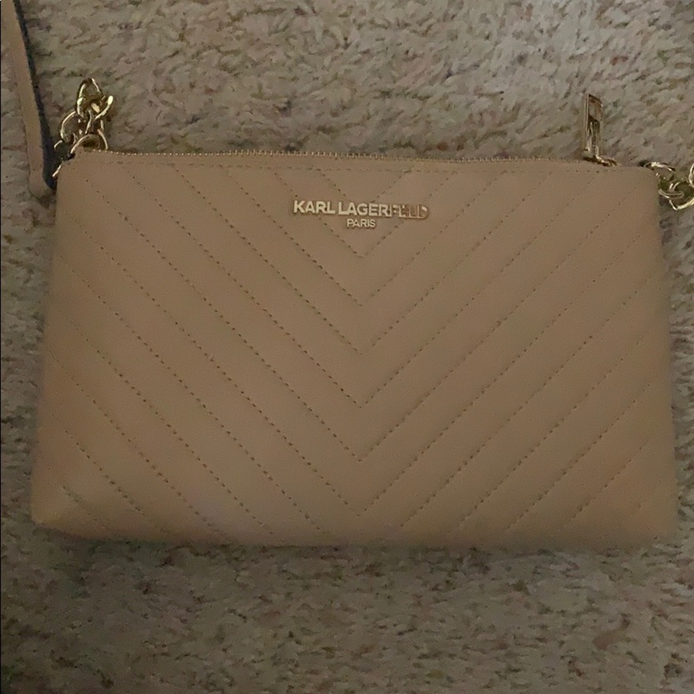 Karl Lagerfeld camel purse